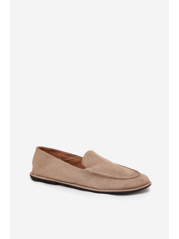 Women's Loafers Made of Eco Suede Flat Beige Miryelle