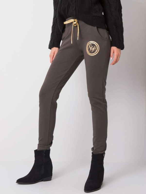 Spodnie dresowe-RV-DR-5992.71-ciemny khaki 2