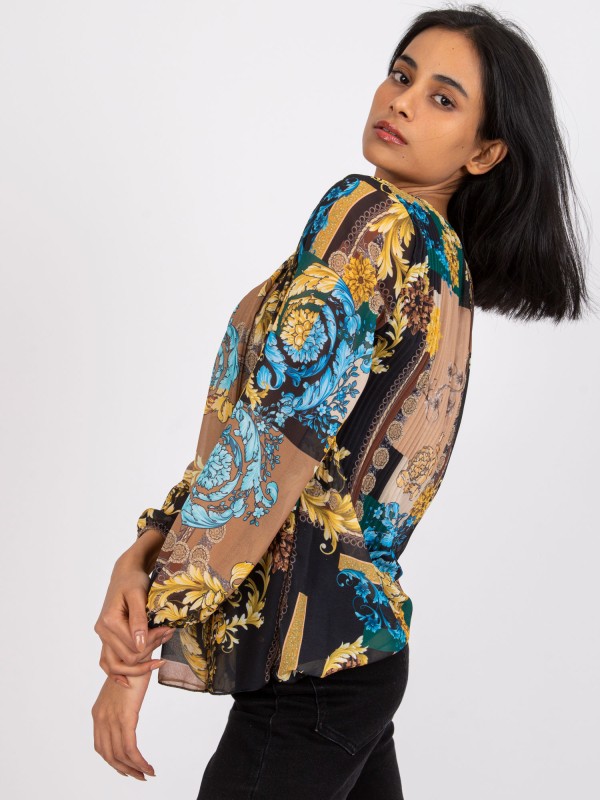 Bluzka-DHJ-BZ-8643-3.65P-czarno-beżowy 2