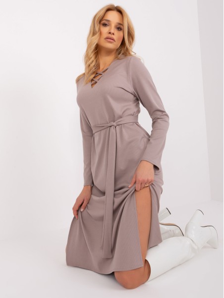 Sukienka-LK-SK-509455.96-ciemny bezowy