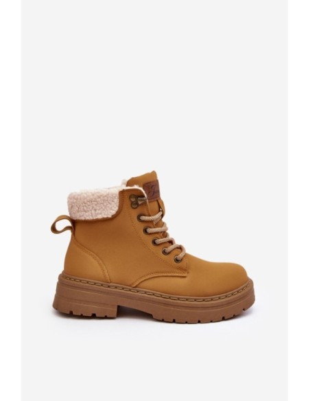 Women's Leather Trappers With Fur Camel Lynnvia