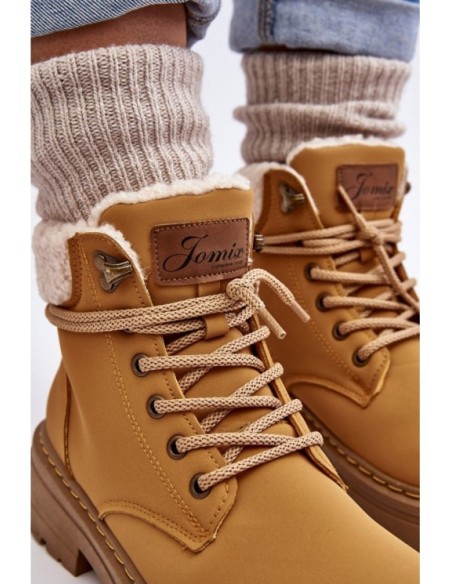 Women's Leather Trappers With Fur Camel Lynnvia