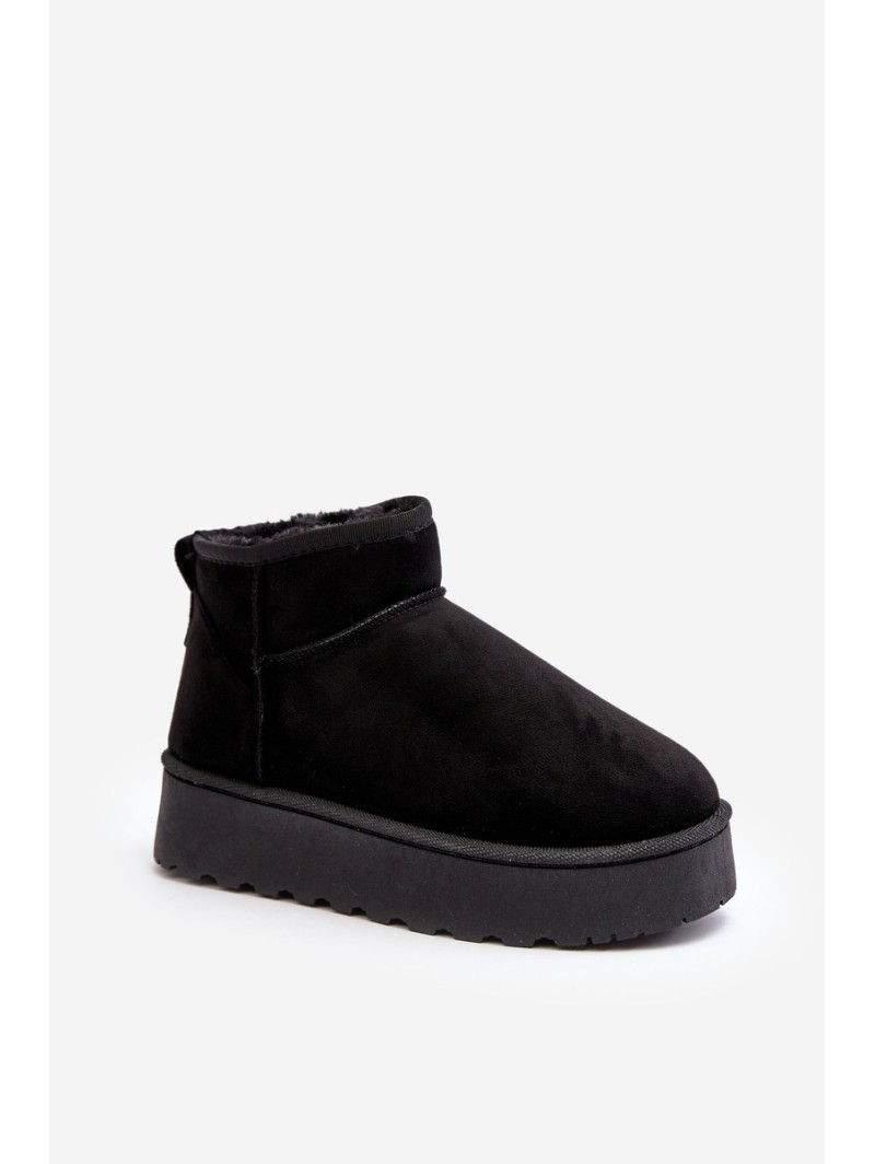 Women's Snow Boots On Platform Lined With Fur Black Xamella