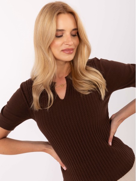 Sweter-PM-SW-PM-5053.39-ciemny brązowy