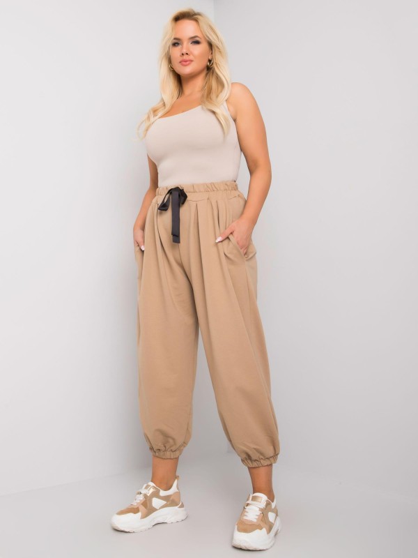 Spodnie dresowe-EM-DR-EW-20-423.16-beżowy 2