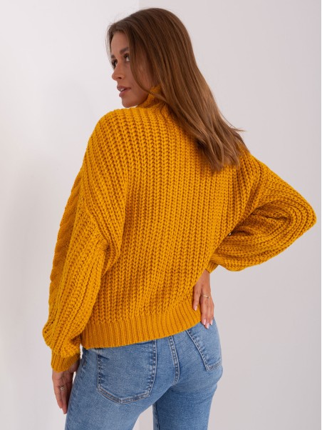 Sweter-AT-SW-2350.91P-ciemny żółty