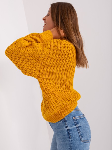 Sweter-AT-SW-2350.91P-ciemny żółty