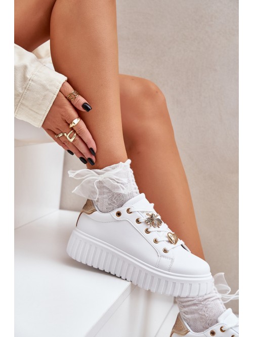 Women's sneakers with embellishments white Grelesi