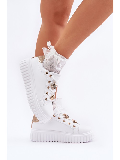 Women's sneakers with embellishments white Grelesi 2