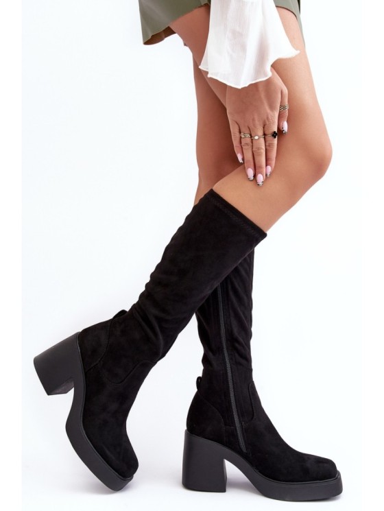 Women's Over-the-Knee Boots on a Chunky Heel D&A SN622-10A Black 2