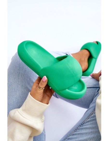 Women's Lightweight Foam Platform Slippers Green Milton