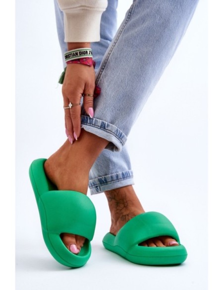 Women's Lightweight Foam Platform Slippers Green Milton