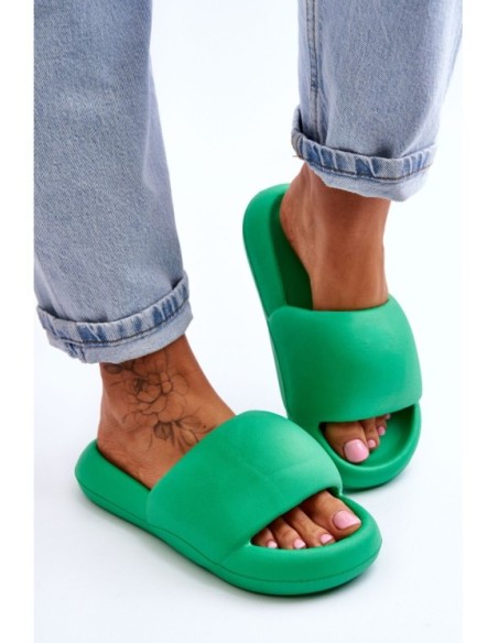 Women's Lightweight Foam Platform Slippers Green Milton