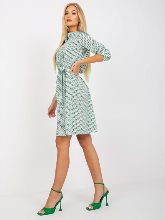 Suknelė-LK-SK-508938.28X-balta-žalia 2