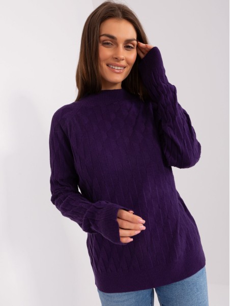 Sweter-AT-SW-2326.37X-ciemny fioletowy