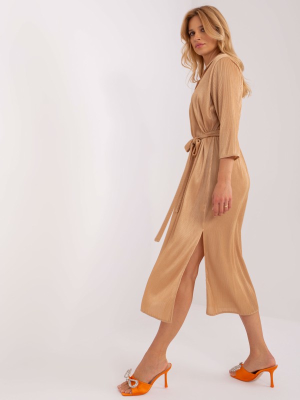 Sukienka-LK-SK-509348.04-camelowy 2