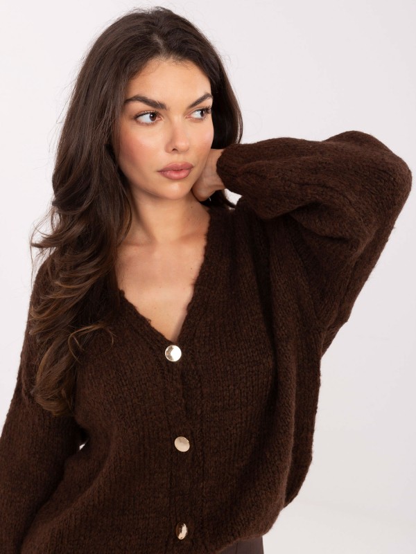 Sweter-MI-SW-0309.89-ciemny brązowy