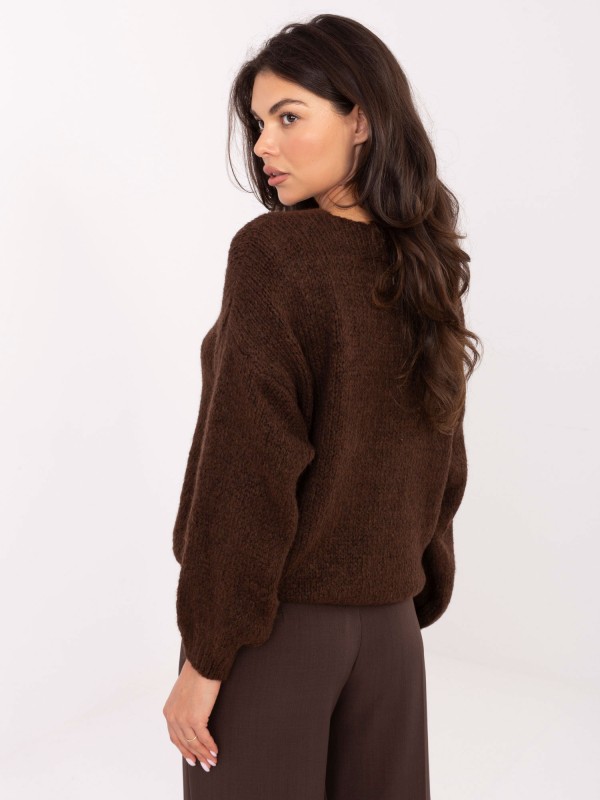 Sweter-MI-SW-0309.89-ciemny brązowy 2