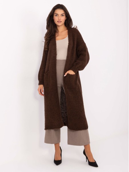 Sweter-MI-SW-WM6155.82-ciemny brązowy