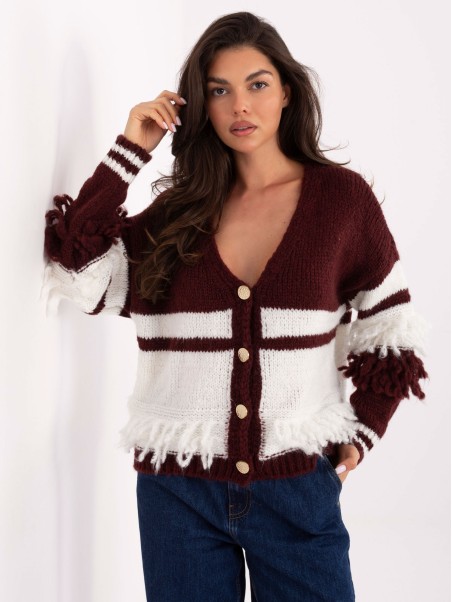 Sweter-MI-SW-3211.31-bordowy