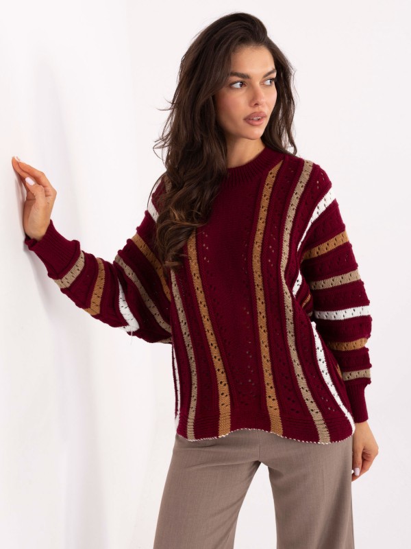 Sweter-IT-SW-93115.13-bordowy