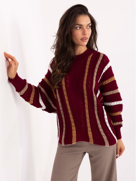 Sweter-IT-SW-93115.13-bordowy
