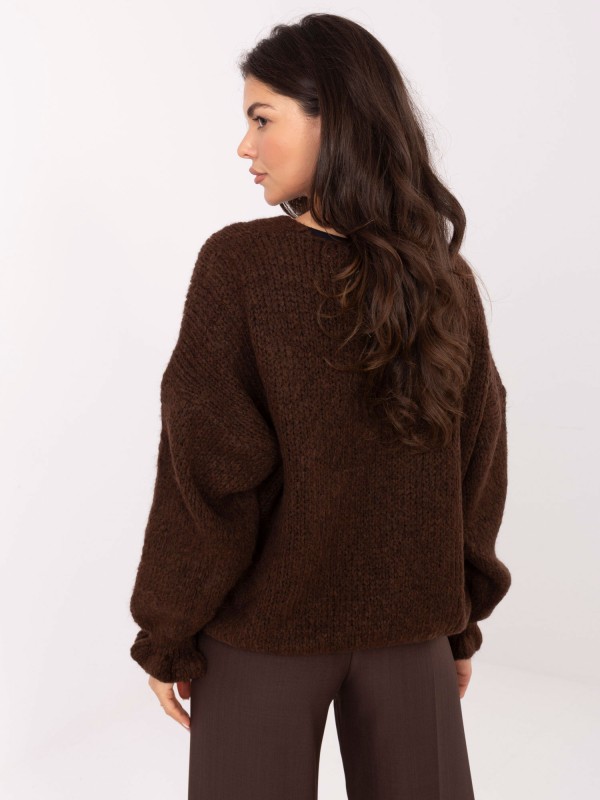Sweter-MI-SW-0904.82-ciemny brązowy