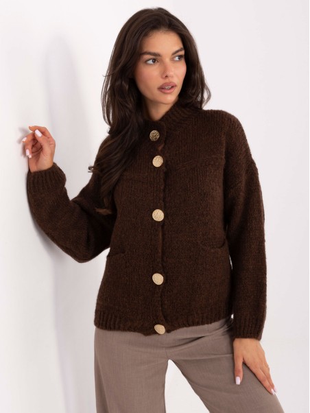 Sweter-MI-SW-WM218.02-ciemny brązowy