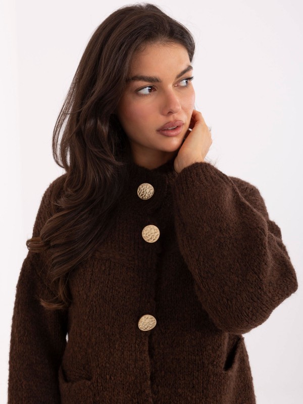 Sweter-MI-SW-WM218.02-ciemny brązowy 2