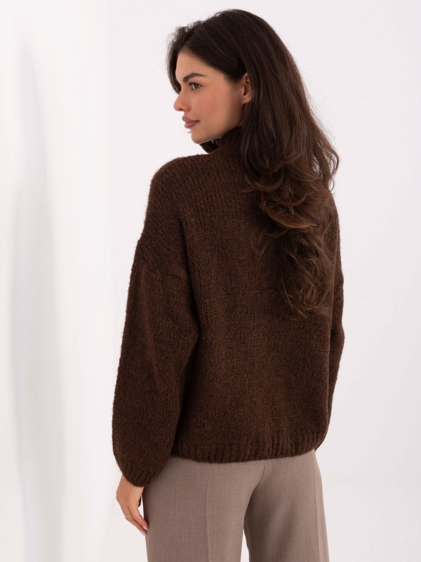 Sweter-MI-SW-WM218.02-ciemny brązowy