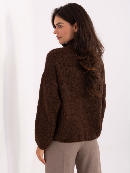 Sweter-MI-SW-WM218.02-ciemny brązowy