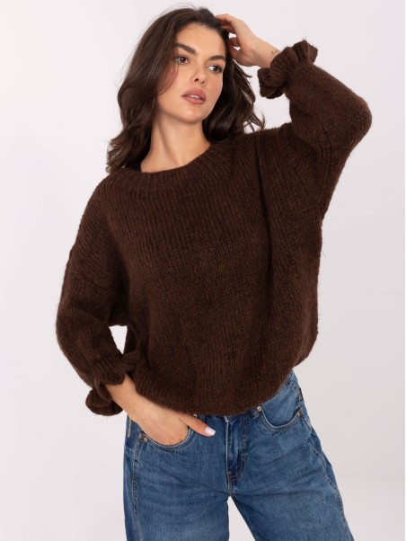 Sweter-MI-SW-2912.10X-ciemny brązowy