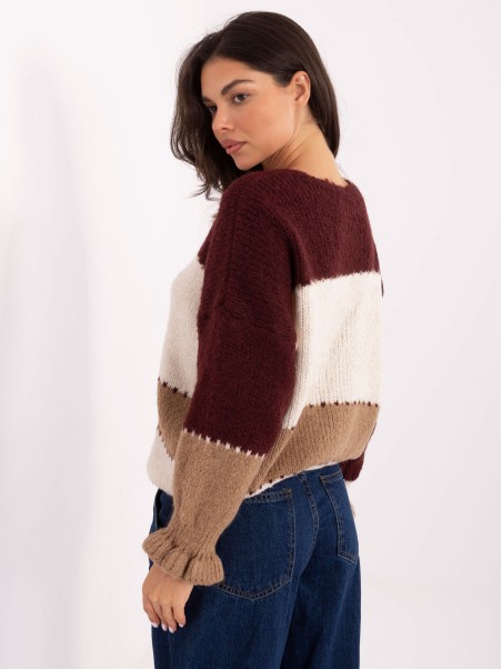 Sweter-MI-SW-0903.87-bordowy