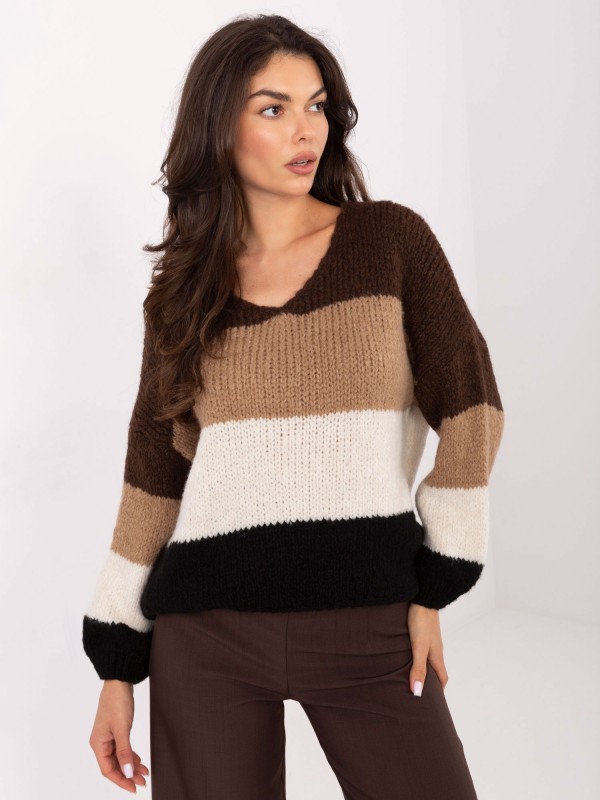 Sweter-MI-SW-0409.85-brązowy 2