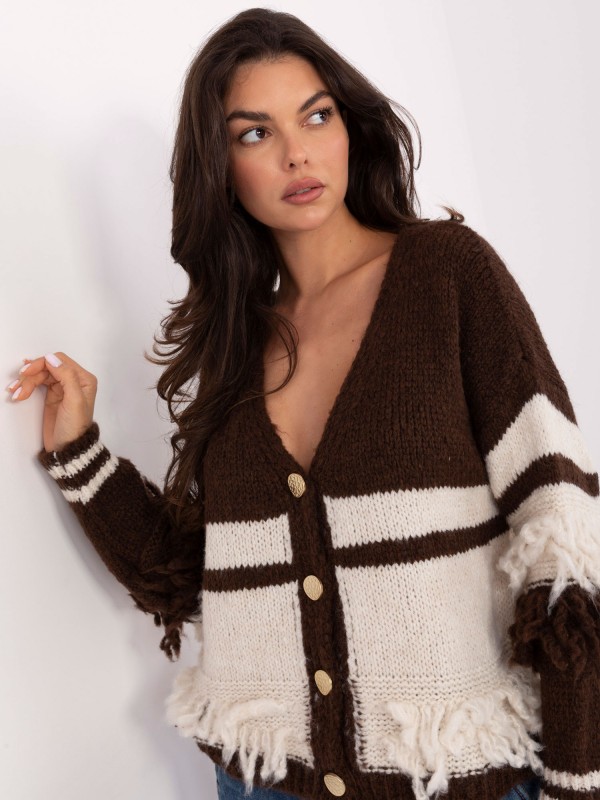 Sweter-MI-SW-3211.31-ciemny brązowy