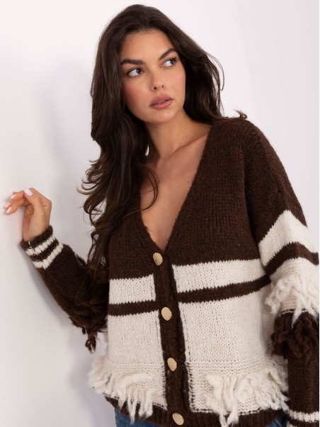Sweter-MI-SW-3211.31-ciemny brązowy