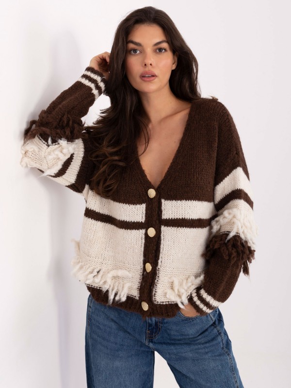 Sweter-MI-SW-3211.31-ciemny brązowy