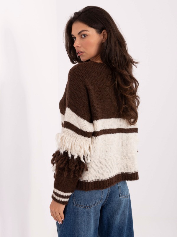 Sweter-MI-SW-3211.31-ciemny brązowy