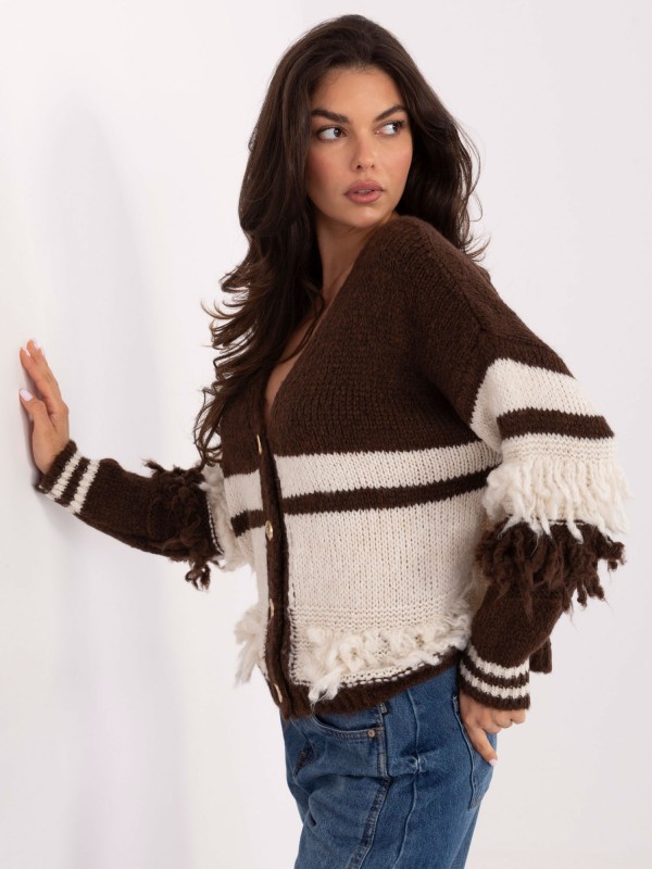 Sweter-MI-SW-3211.31-ciemny brązowy