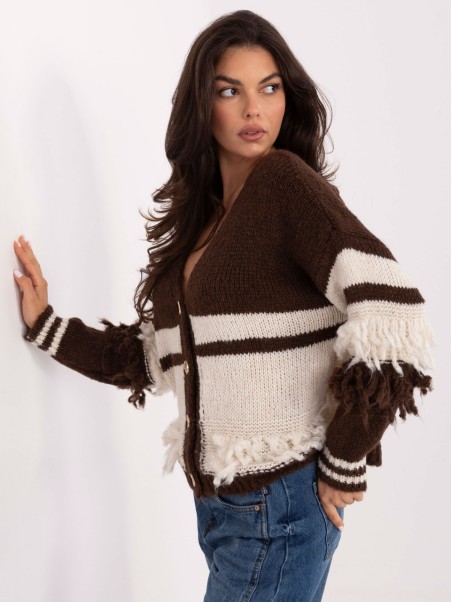 Sweter-MI-SW-3211.31-ciemny brązowy