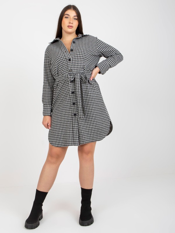 Suknelė-LK-SK-509084.52-pilka-juoda