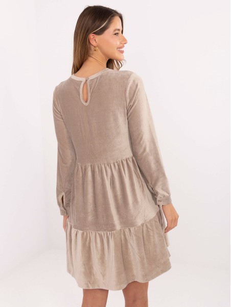 Sukienka-D10040Z30289-ciemny bezowy
