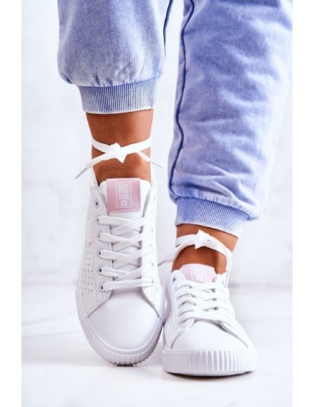 Women's Leather Sneakers BIG STAR HH274073 White-Pink
