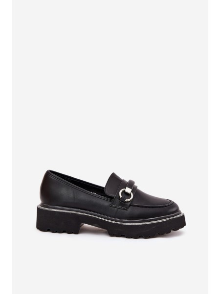 Ladies moccasins decorated with rhinestones black Patina