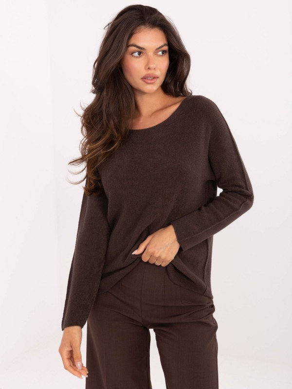 Sweter-IT-SW-2219.63-ciemny brązowy