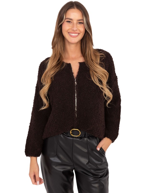 Sweter-MI-SW-3WB219.21-ciemny brązowy 2