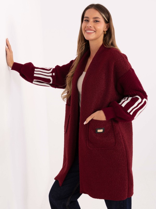 Kardiganas-IT-SW-80678.84-bordo spalvos