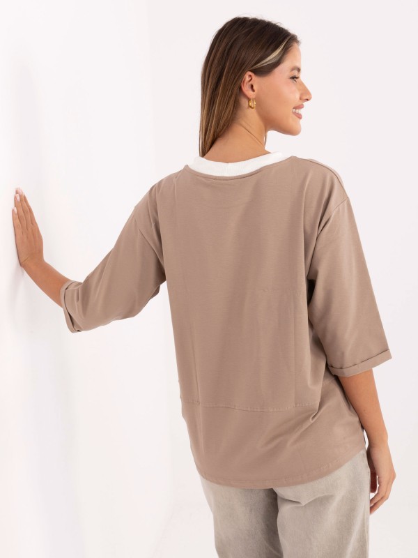 Bluzka-RV-BZ-A892.00-ciemny bezowy