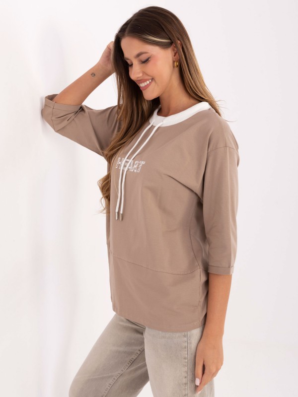 Bluzka-RV-BZ-A892.00-ciemny bezowy