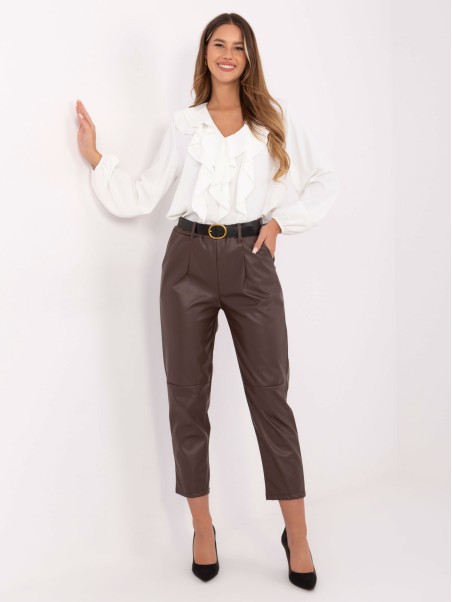 Spodnie-IT-SP-FL8576.06P-ciemny brązowy